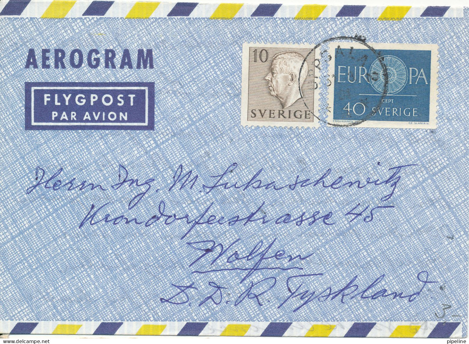 Sweden Aerogramme Sent To Germany 31-3-1964 - Cartas & Documentos