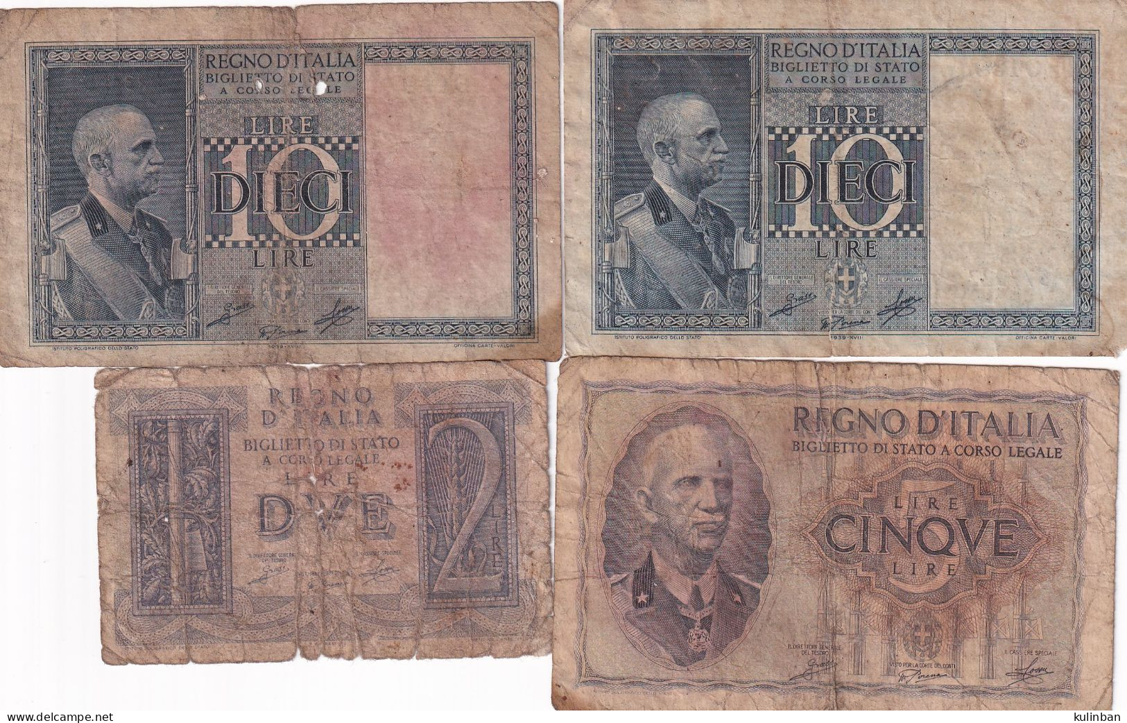 Lot Of 4 Banknotes Of Italy - Altri & Non Classificati