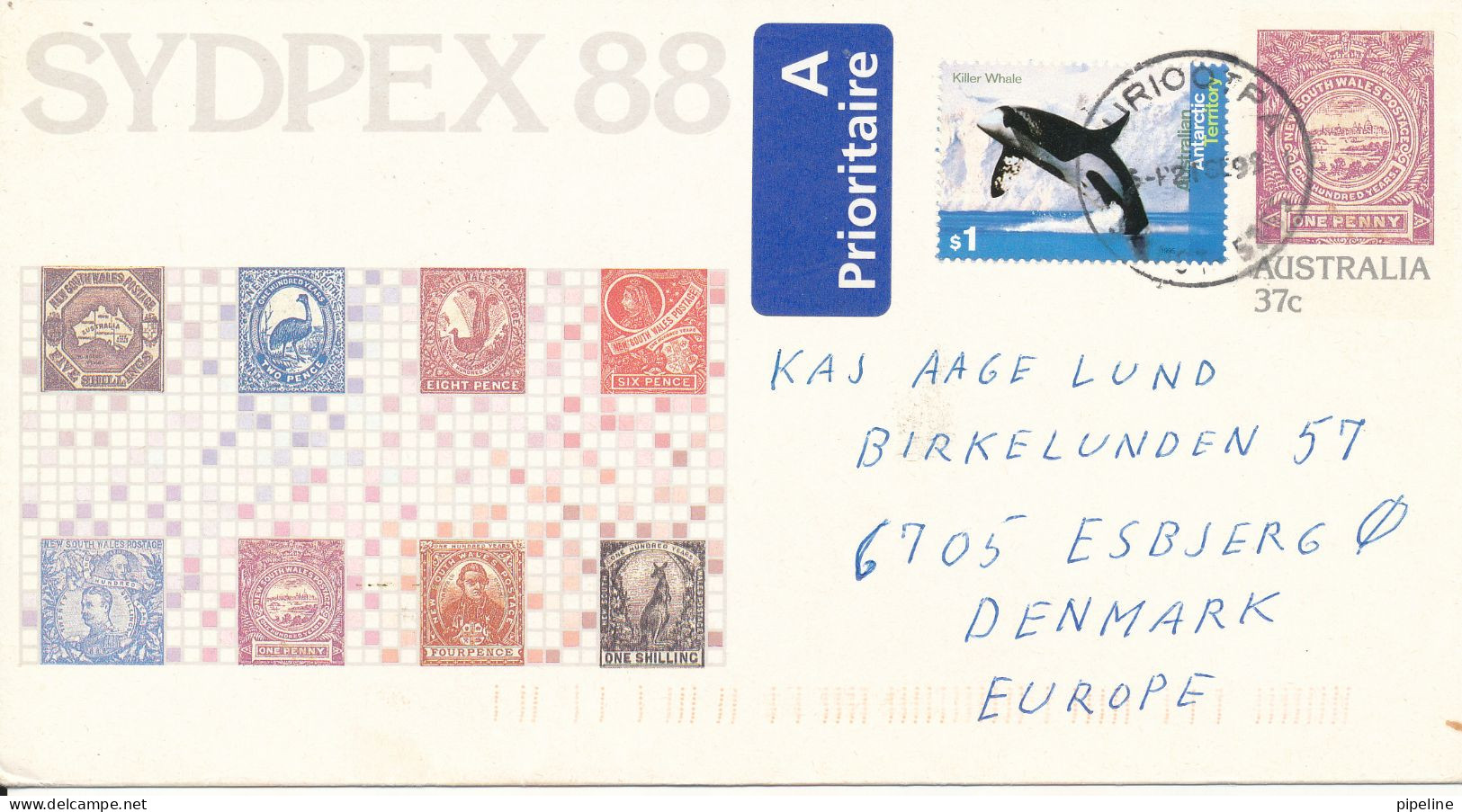 Australia Uprated Postal Stationery Cover Sent To Denmark 21-9-1999 - Interi Postali