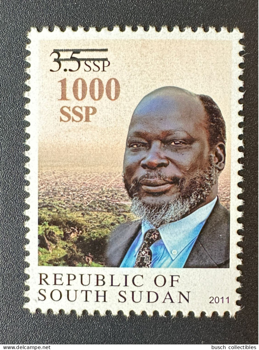 Sud-Soudan South Sudan Südsudan 2017 Mi. 24 Dr John Garang Overprint Surcharge Überdruck 1000 SSP - Sudan Del Sud