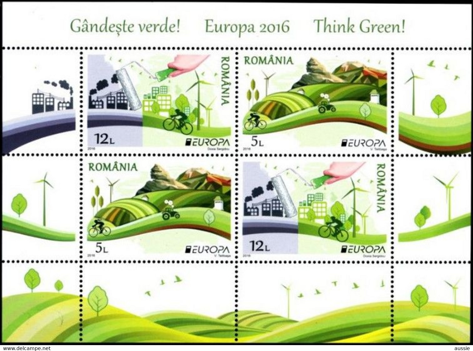 CEPT 2016 Romania Roumanie Roemenie Micheln° Bloc 666 II  *** MNH Think Green - 2016