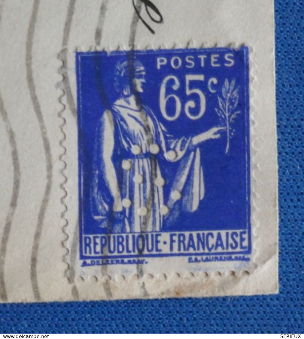 DJ 17 FRANCE  BELLE  LETTRE SENAT PERFORé 1934  SENAT A ST SERVAIS + +AFF. INTERESSANT+++ - Storia Postale