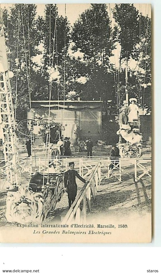 MARSEILLE - Exposition Internationale D'Electricité 1908 - Les Grandes Balançoires Electriques - Manège - Weltausstellung Elektrizität 1908 U.a.