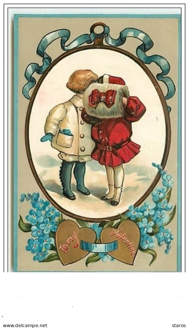 Carte Gaufrée - To My Valentine - Jeune Couple S'embrassant - San Valentino