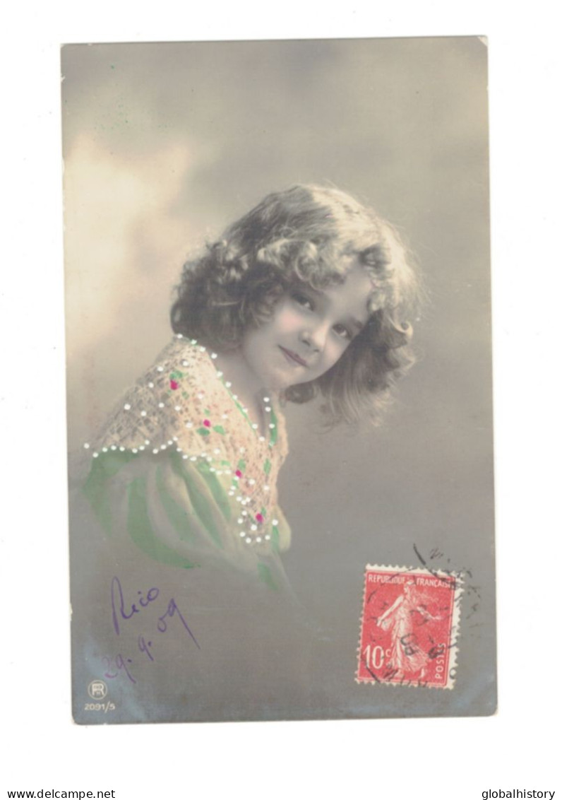 XB1192 Jeune Fille Enfant Children Famous Grete Reinwald Smiling Curly Hair Rppc - Ritratti