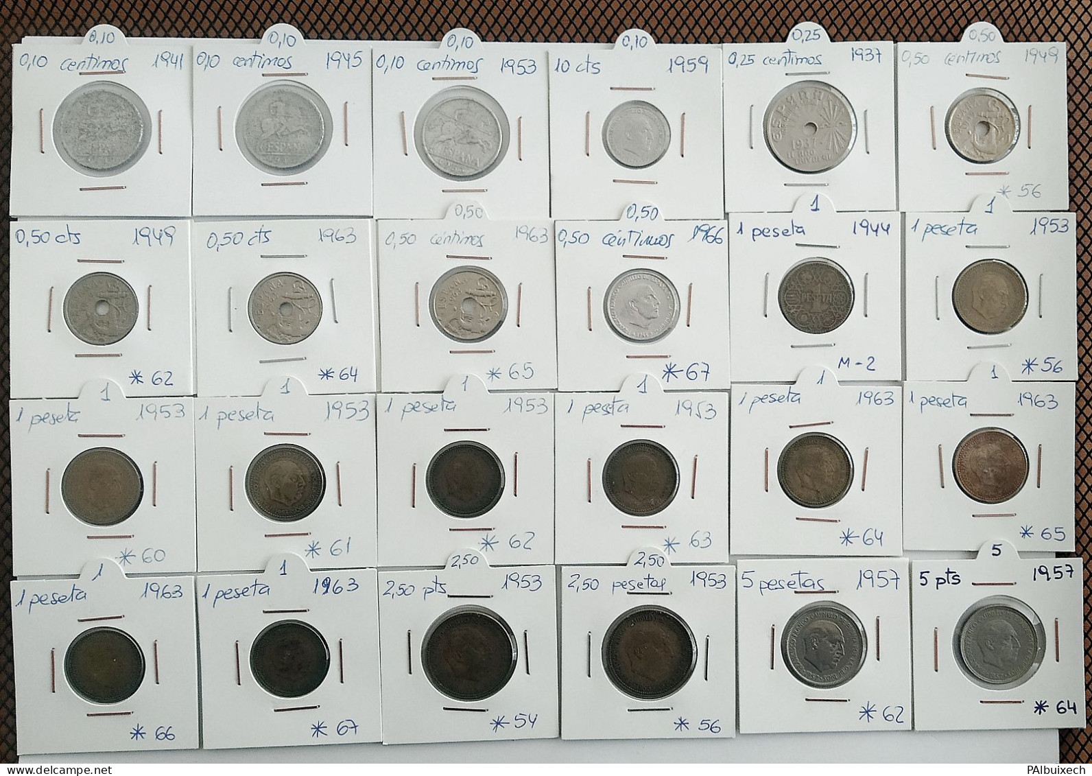 Lote De 24 Monedas Franco De Varios Valores Y Fechas - Andere & Zonder Classificatie