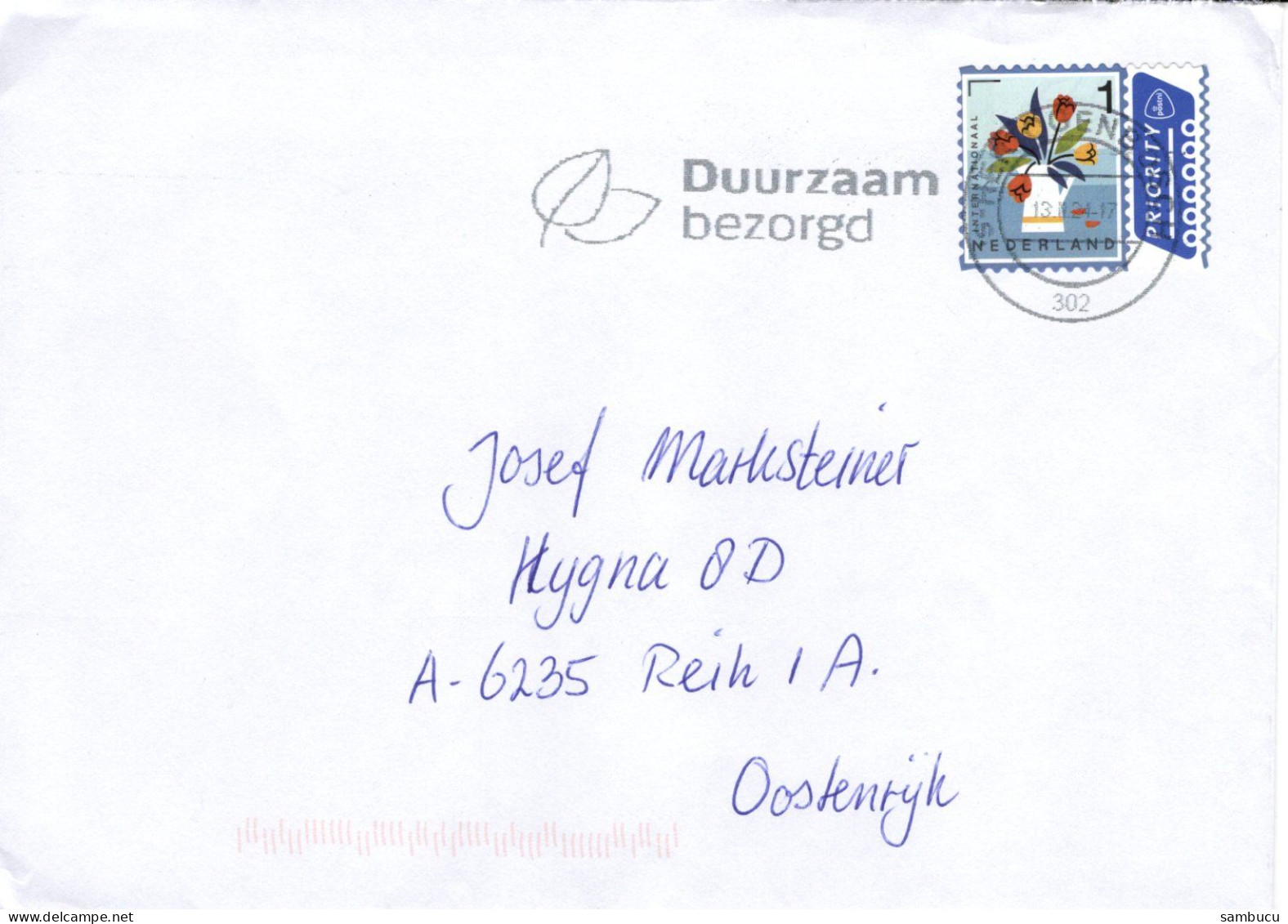 Brief Von S. Hertigenbosch Mit € 1,- Prior Blumen 2024 - Briefe U. Dokumente