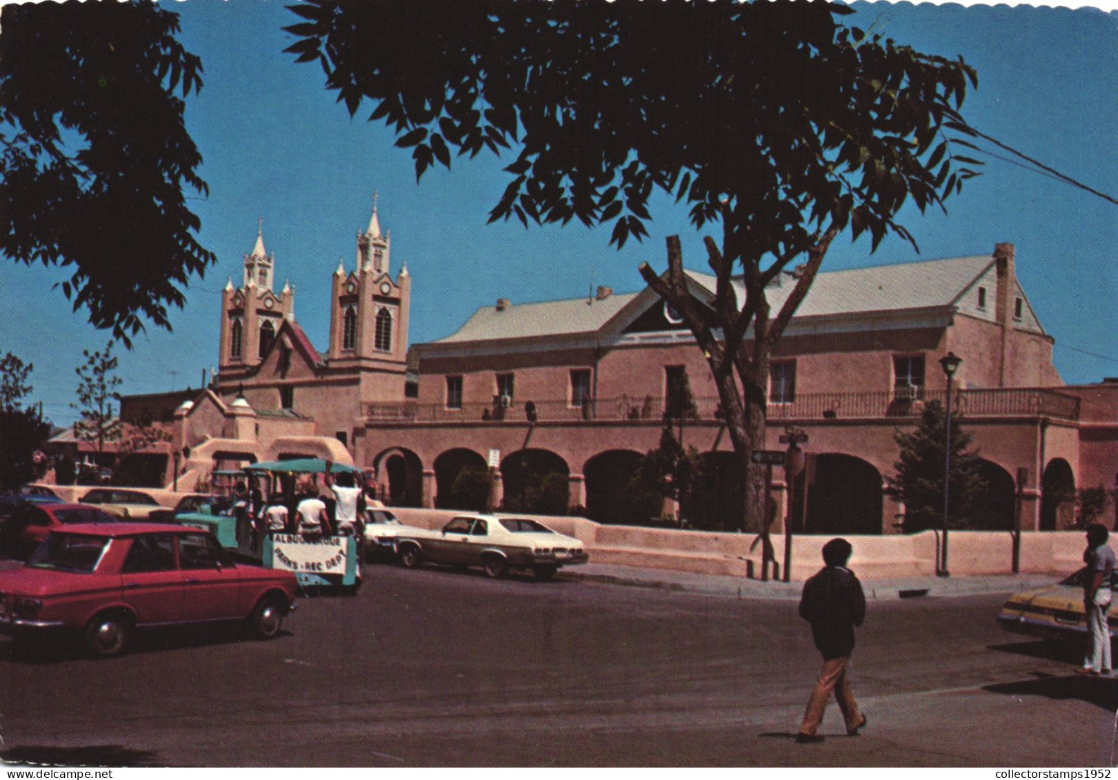 OLD ALBUQUERQUE, CHURCH, ARCHITECTURE, CARS, NEW MEXICO, UNITED STATES, POSTCARD - Other & Unclassified