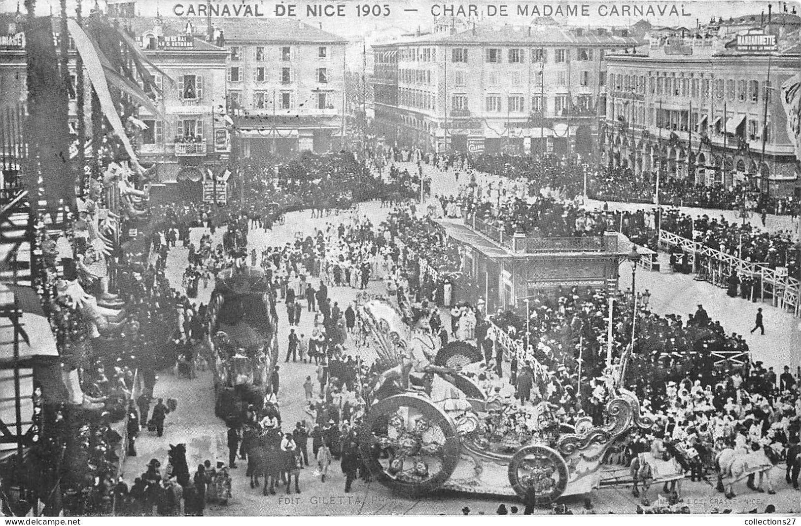 06-NICE-CARNAVAL DE NICE 1905- CHAR DE MADAME CARNAVAL - Karneval