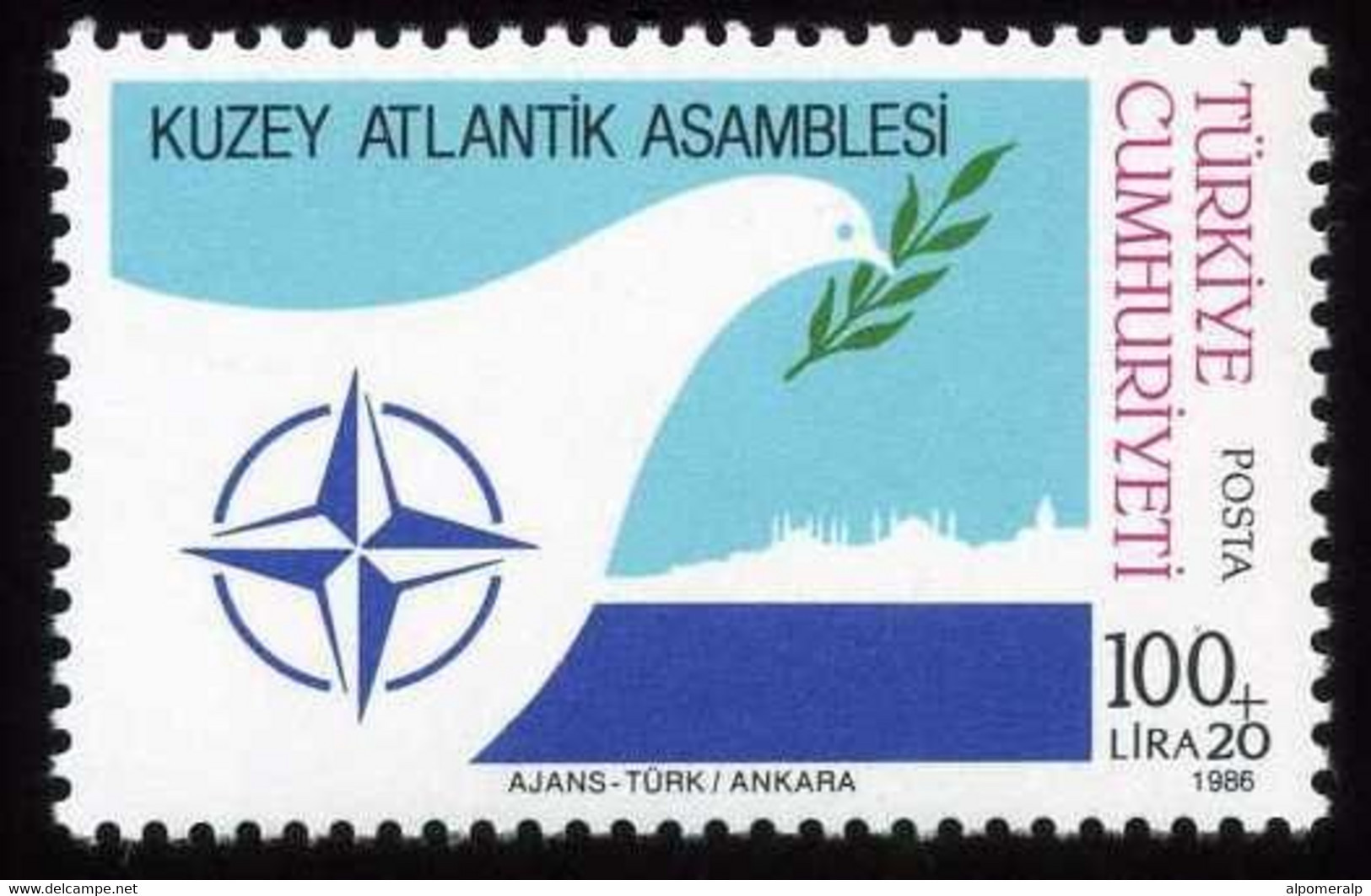 Türkiye 1986 Mi 2764 MNH NATO Meeting | Peace Doves - Unused Stamps