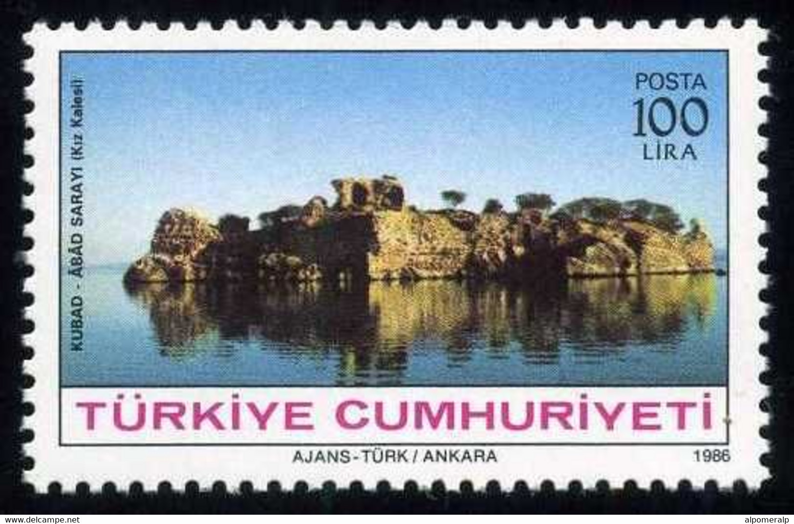 Türkiye 1986 Mi 2763 MNH Anatolian Seljuk Kubadabad Palace, Beyşehir | Ancient Cities (4th Issue) - Unused Stamps