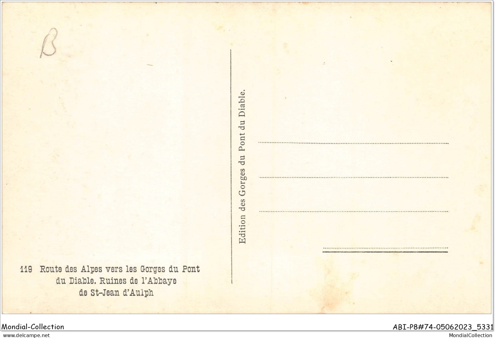 ABIP8-74-0639 - SAINT-JEAN-D'AULPS - Route Des Alpes Vers Les Gorges Du Pont Du Diable -Ruines De L'Abbaye  - Saint-Jean-d'Aulps