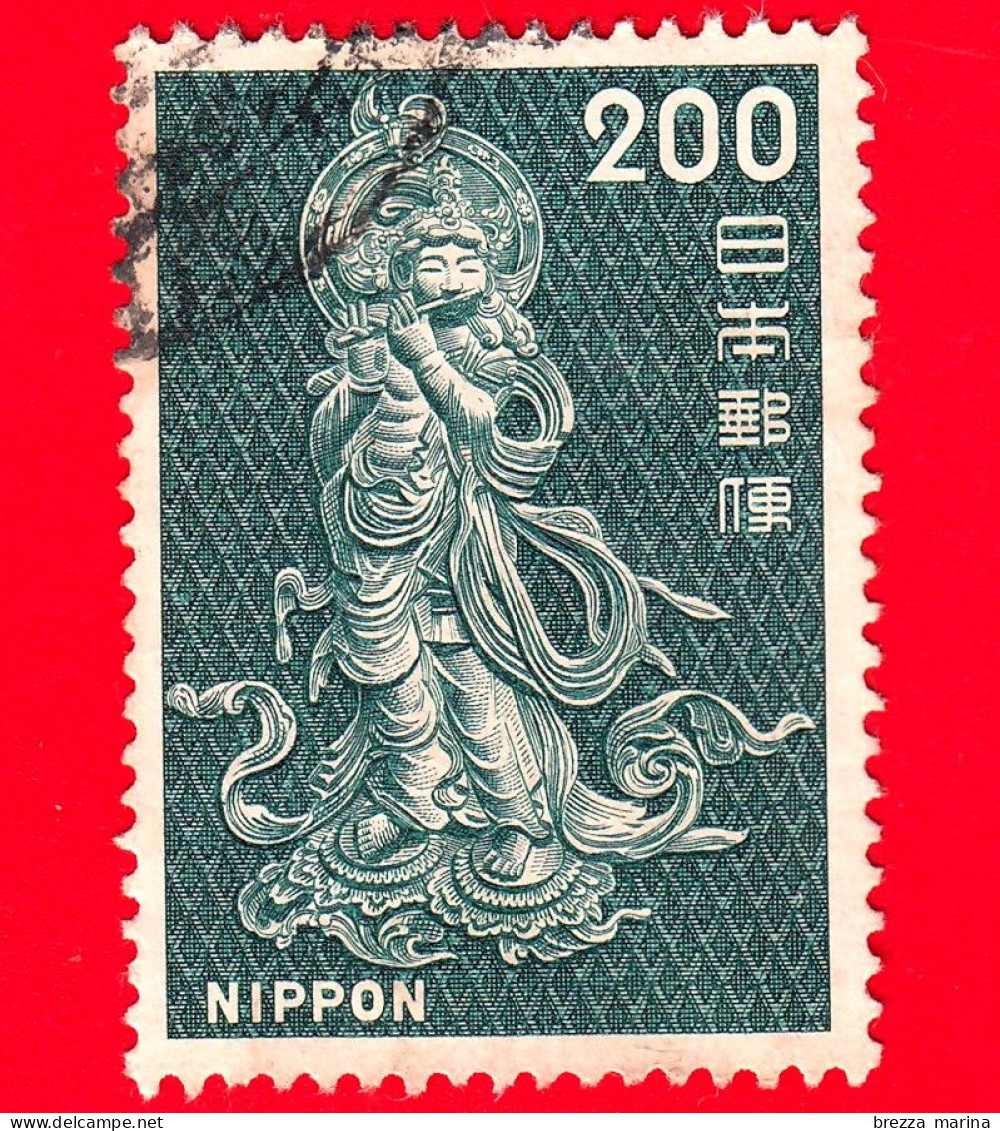 GIAPPONE - Usato - 1966 - Fauna, Flora E Patrimonio Culturale - Suonatore Di Flauto Onjo Bodhisattva - 200 - Gebruikt