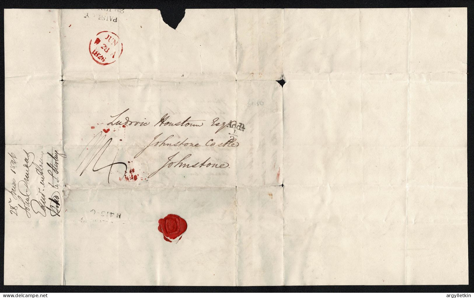 SCOTLAND JOHNSTONE CASTLE AYRSHIRE 1826-1907 - Lettres & Documents