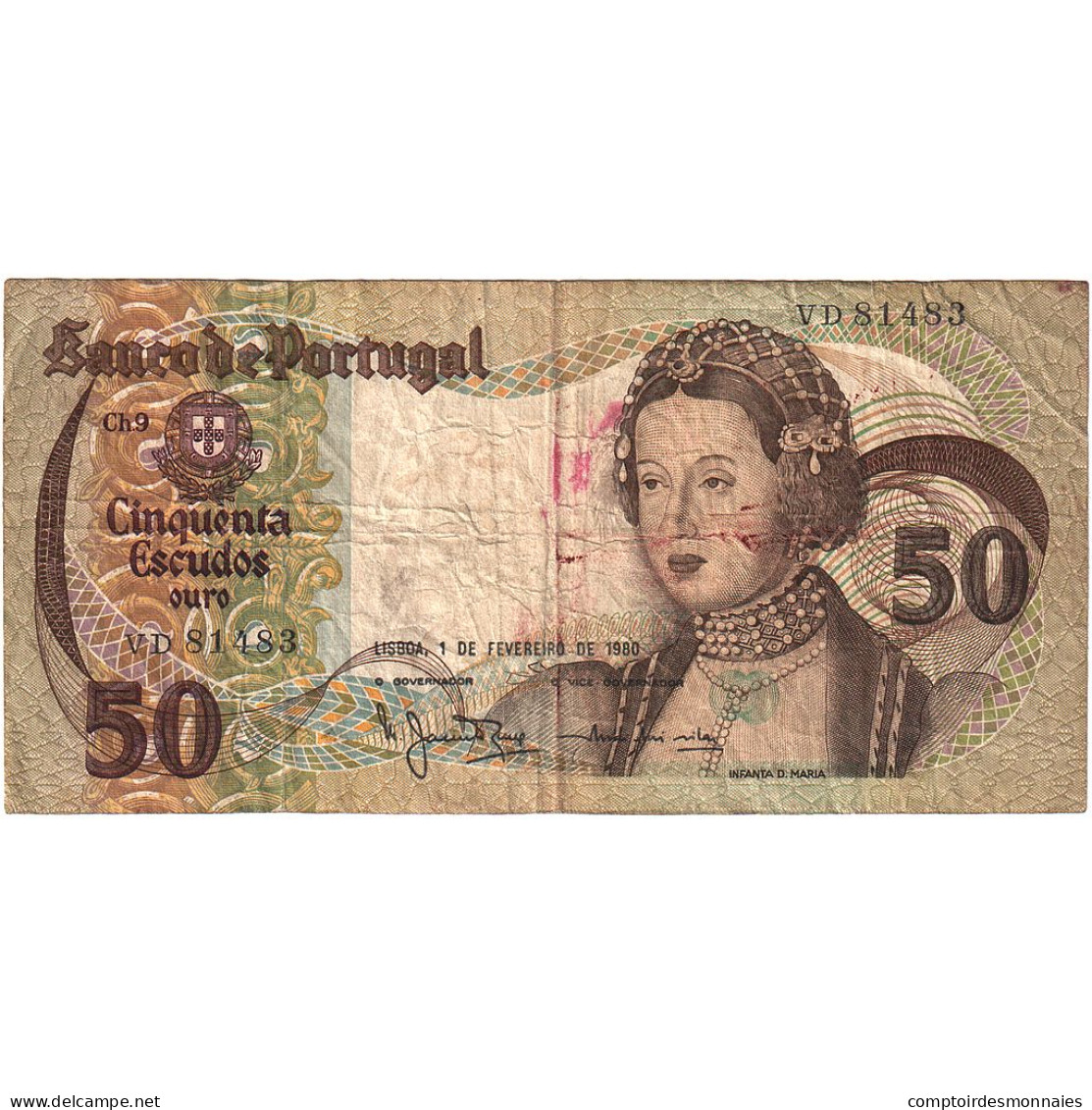 Portugal, 50 Escudos, 1980, 1980-02-01, KM:174b, B - Portogallo