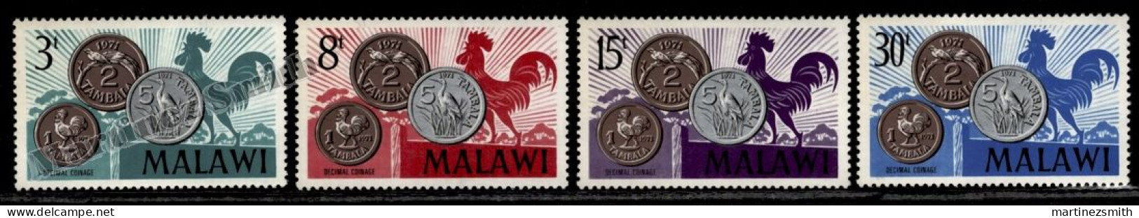 Malawi 1971 Yv. 143-46, Decimal Currency , Coins On Stamps - MNH - Malawi (1964-...)