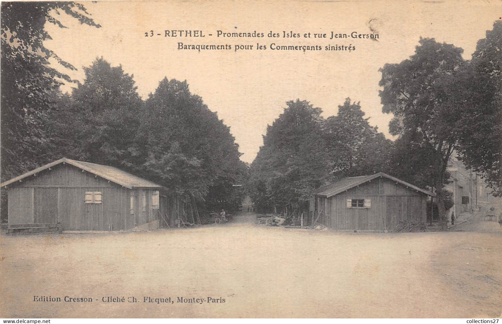 08-RETHEL- PROMENADE DES ISLES ET RUE JEAN-GERSON BARAQUEMENTS POUR LES COMMERCANTS SINISTRES - Rethel