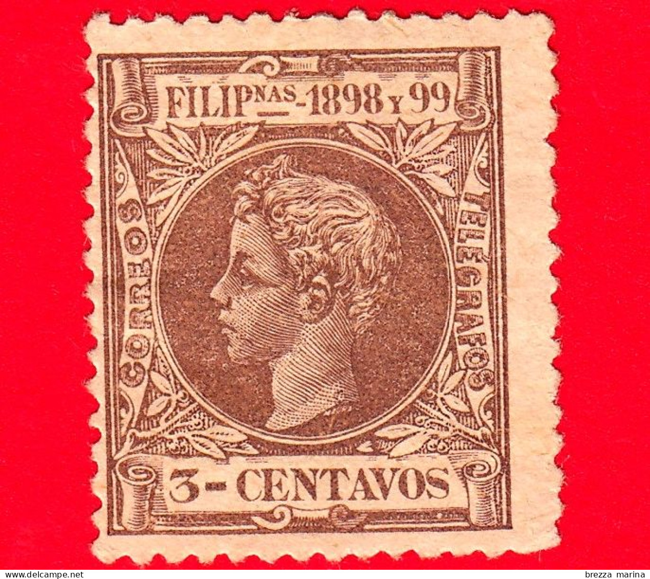 FILIPPINE - Usato - 1898 - Alfonso XIII (1886-1941), Re Di Spagna - 3 - Usados