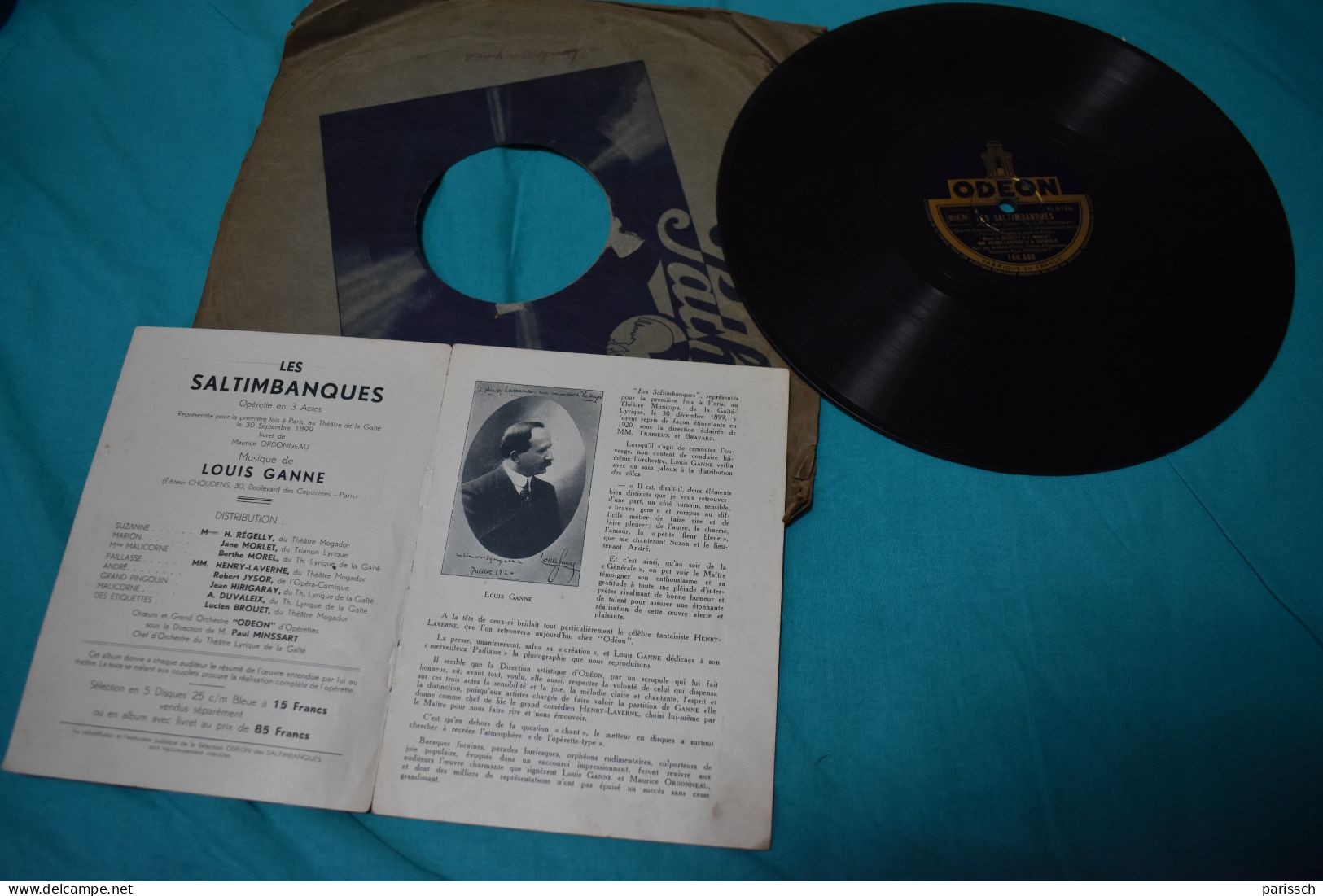 Opéra LES SALTIMBANQUES - Disque 1 - ODEON 78 T - Formats Spéciaux