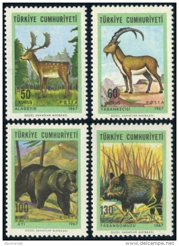 Türkiye 1967 Mi 2038-2041 MNH Native Mammals | Animals - Nuovi