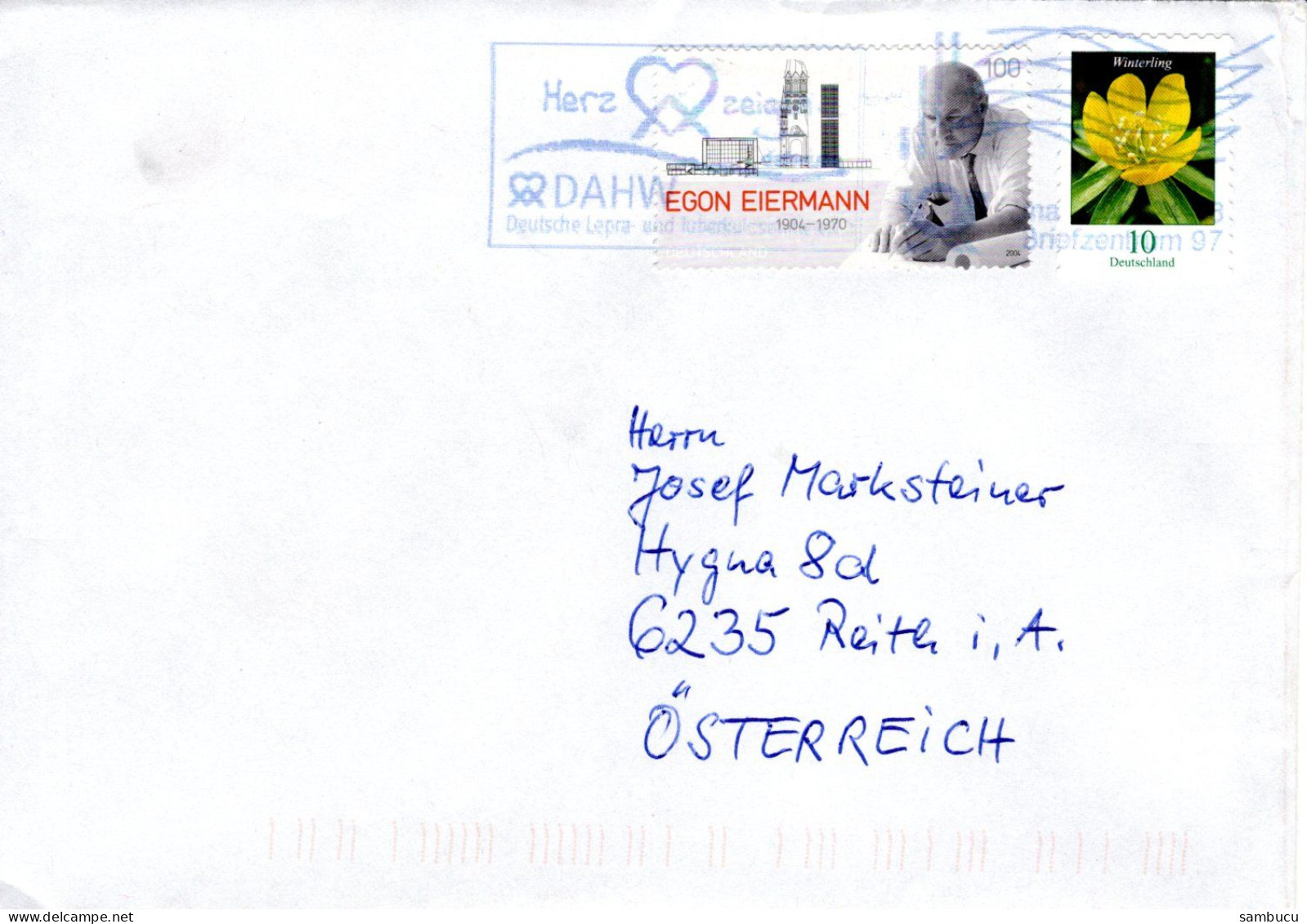 Auslands -Brief Von 97270 Kist Mit 110 Cent Mischfrankatur Egon Eiermann 2024 - Storia Postale