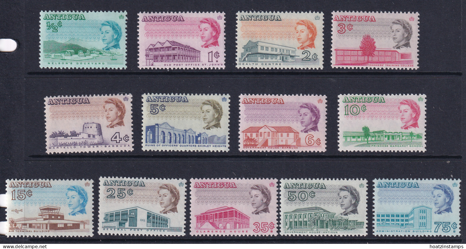 Antigua: 1966/70   QE II - Pictorial [Perf: 11½ X 11] To 75c   SG180-192    MNH - 1960-1981 Autonomia Interna