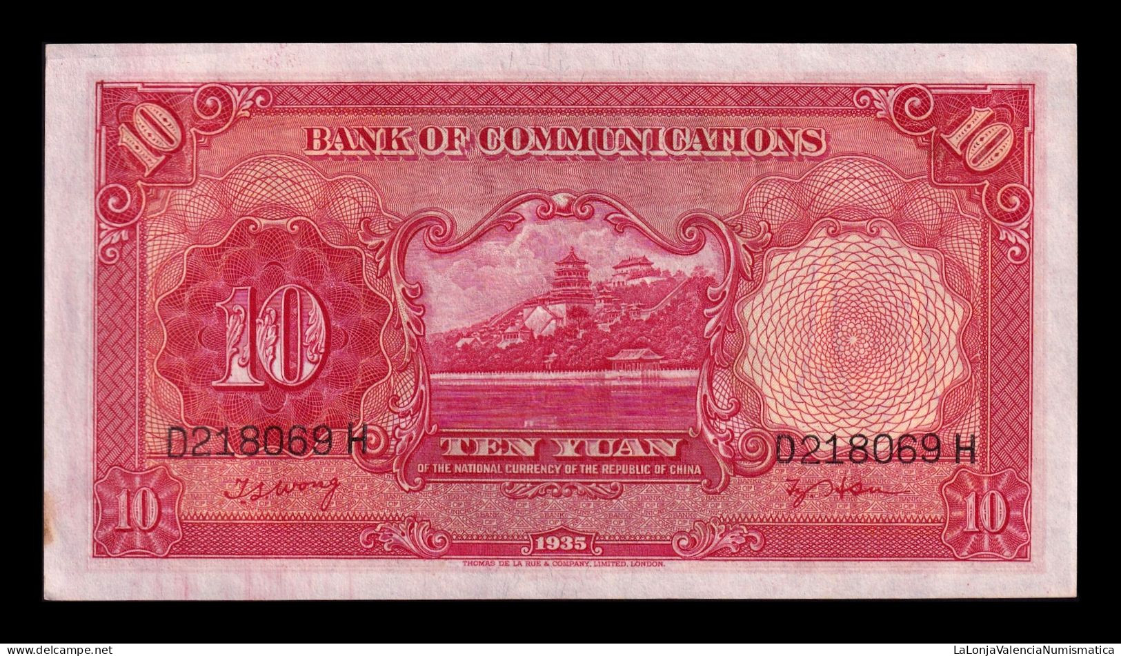 China 10 Yuan 1935 Pick 155 Sc Unc - China