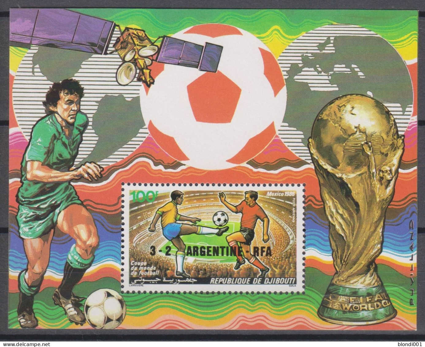 Soccer World Cup 1986 - SPACE  Football - DJIBOUTI - S/S Ovp MNH - 1986 – Mexico