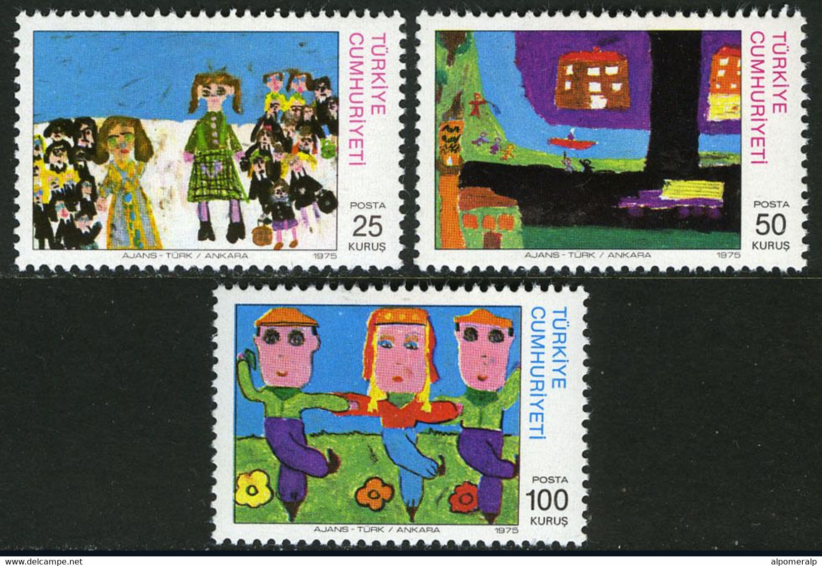 Türkiye 1975 Mi 2351-2353 MNH Children Drawings - Unused Stamps
