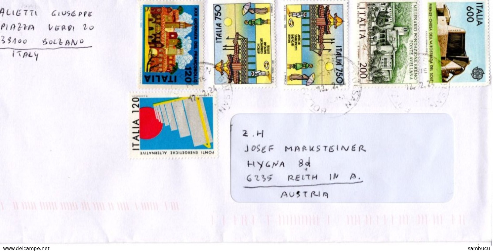 Auslands -Brief Von 39100 Bolzano Mit 2540 Lire Mischfrankatur 2024 - 2021-...: Marcofilie