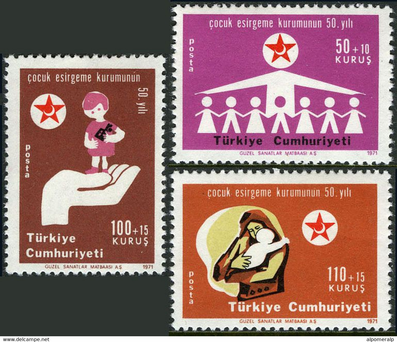Türkiye 1971 Mi 2226-2228 MNH Society For Protection Of Children - Ungebraucht
