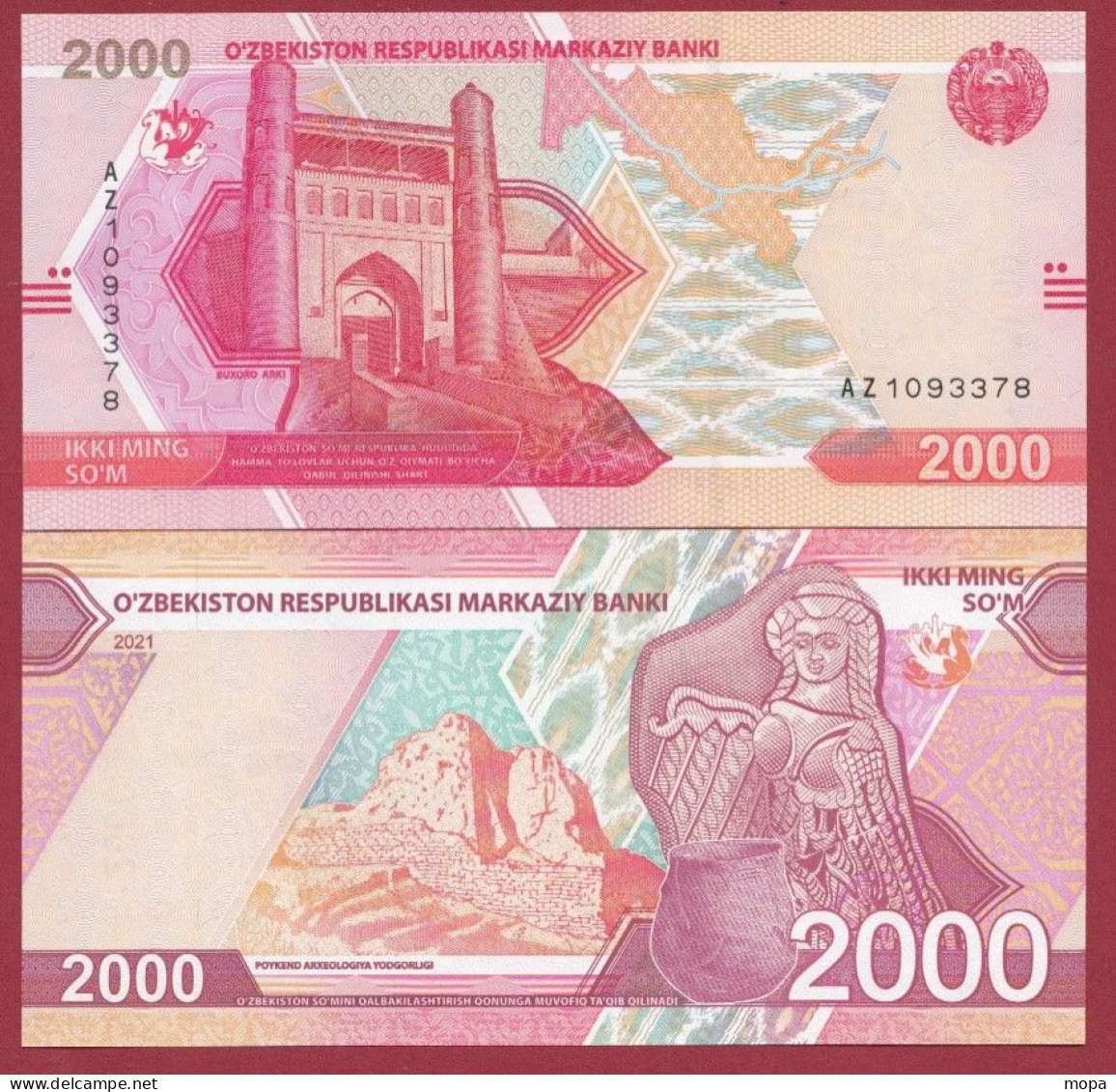 Ouzbékistan 2000 Som  2021 ---UNC --(81) - Ouzbékistan