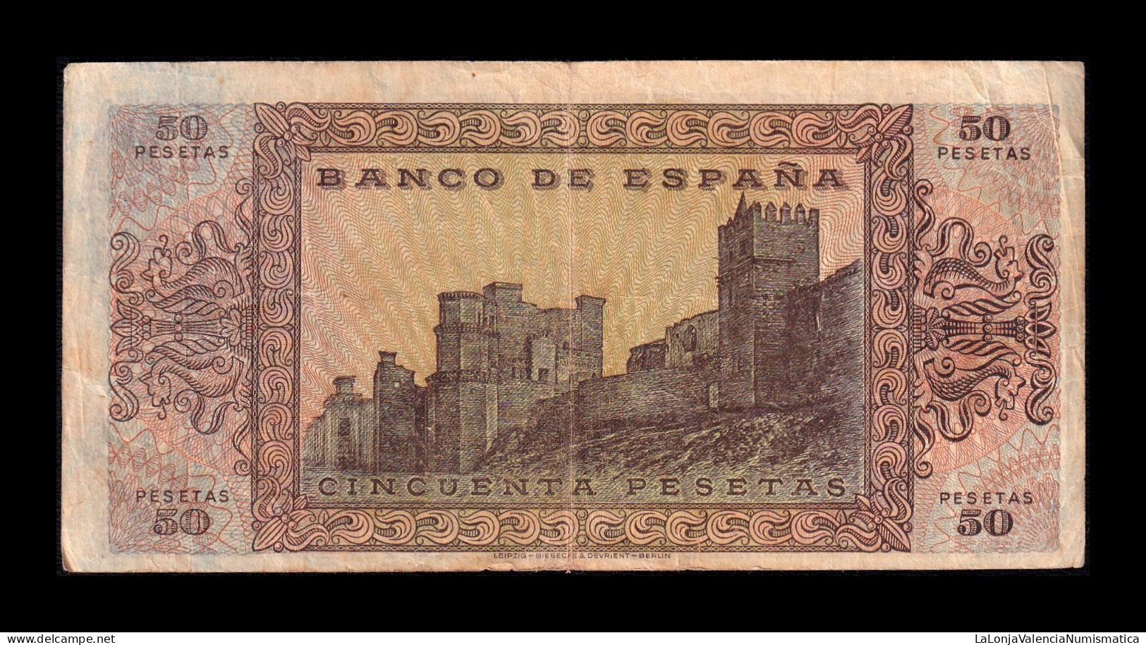 España Spain 50 Pesetas Burgos 1938 Pick 112 Serie A Mbc Vf - 50 Pesetas