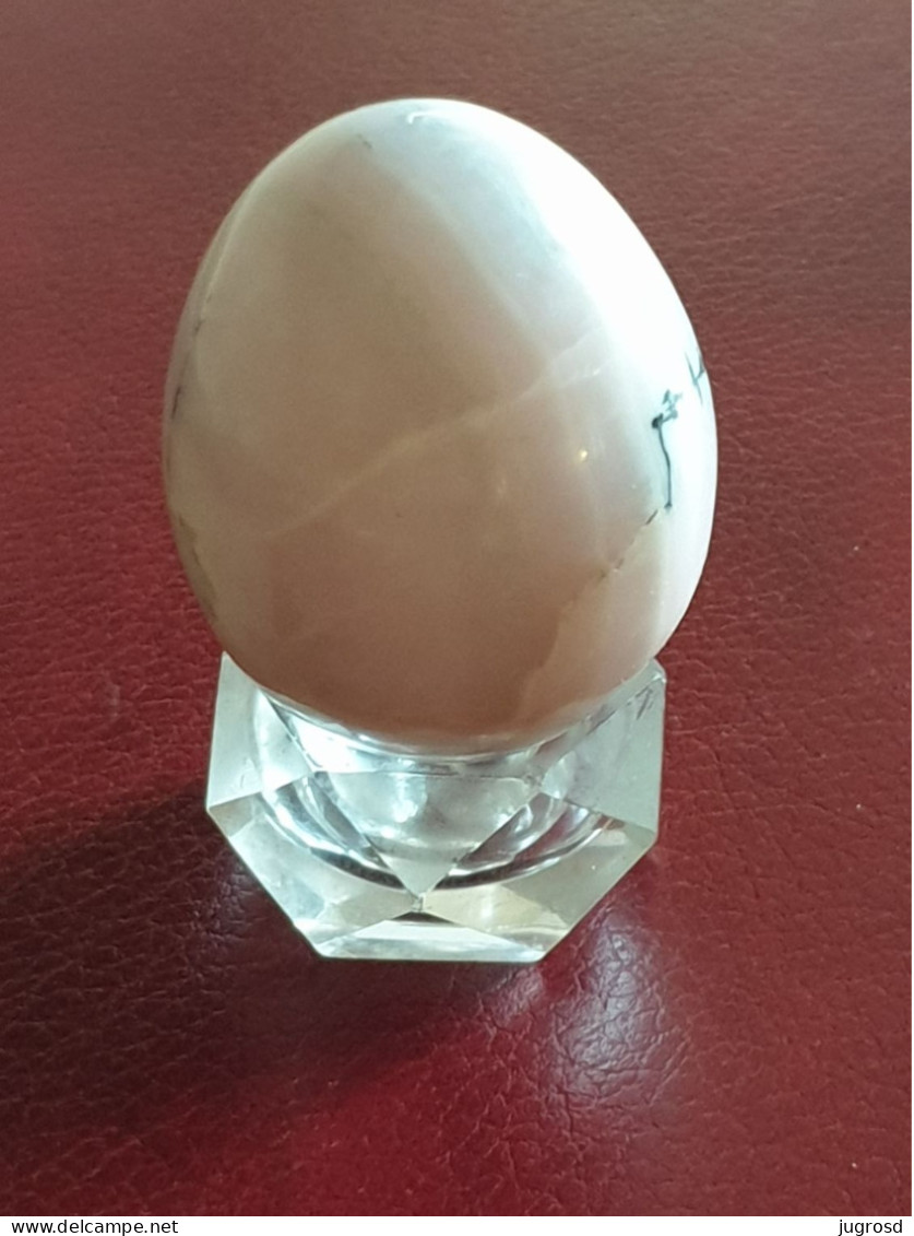 Rare gros oeuf de quartz rose Himalaya longueur 6,2 cm poids 237 grammes