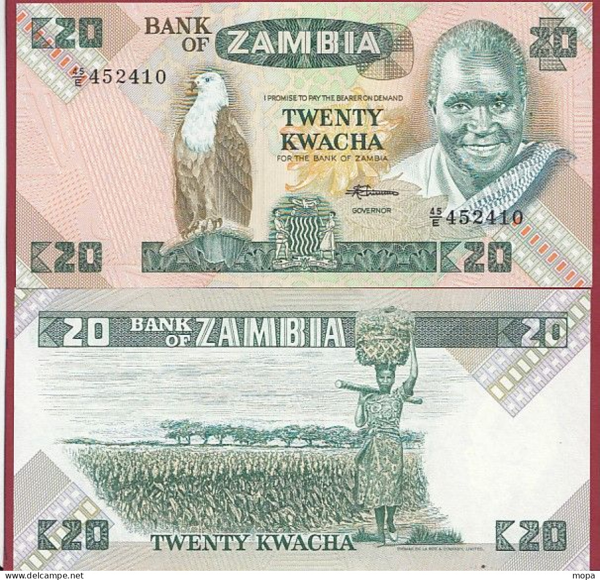 Zambie  --20 Kwacha 1980/1988 (Sign 7)---NEUF/UNC-- (99) - Zambia