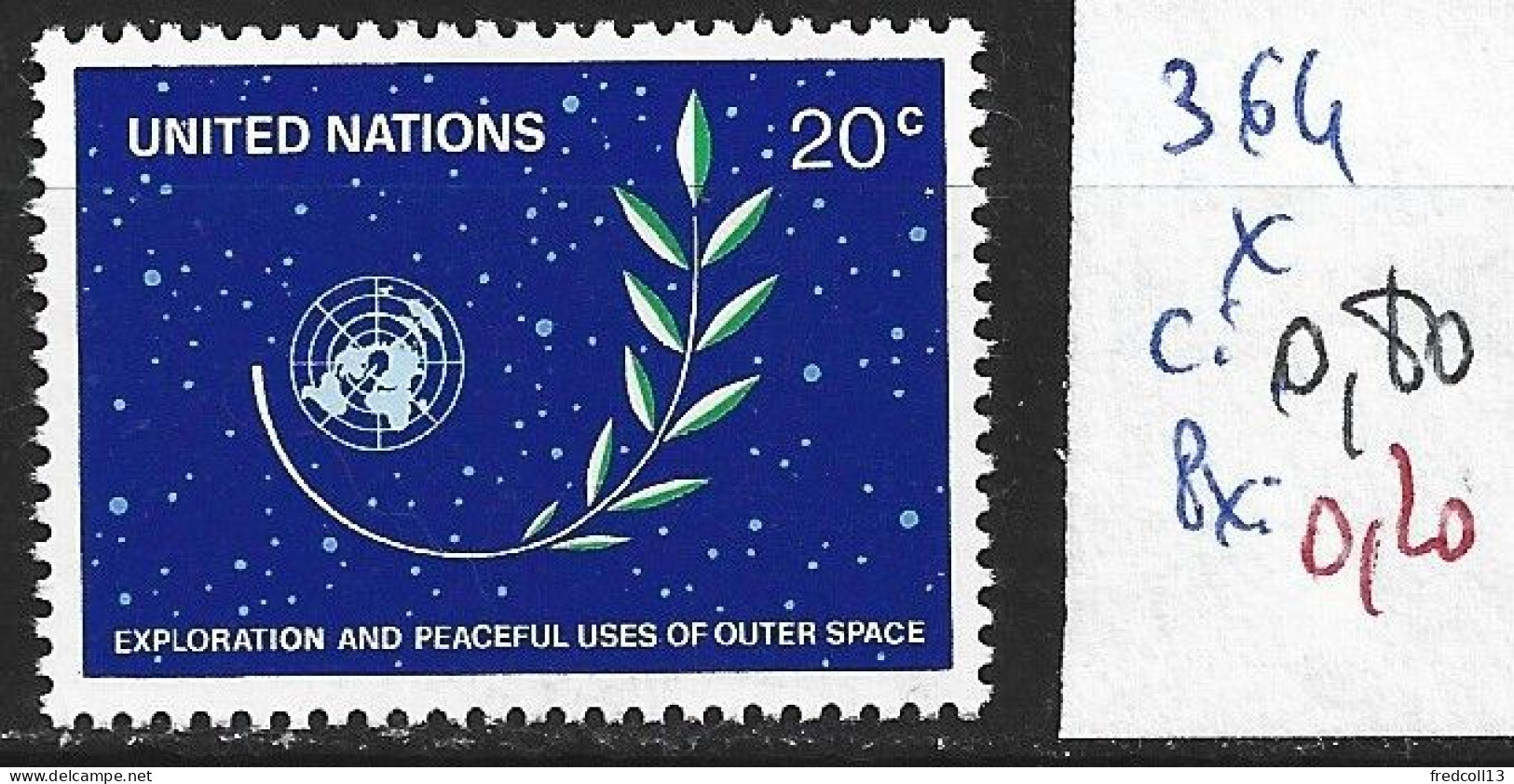NATIONS UNIES OFFICE DE NEW-YORK 364 * Côte 0.80 € - Unused Stamps