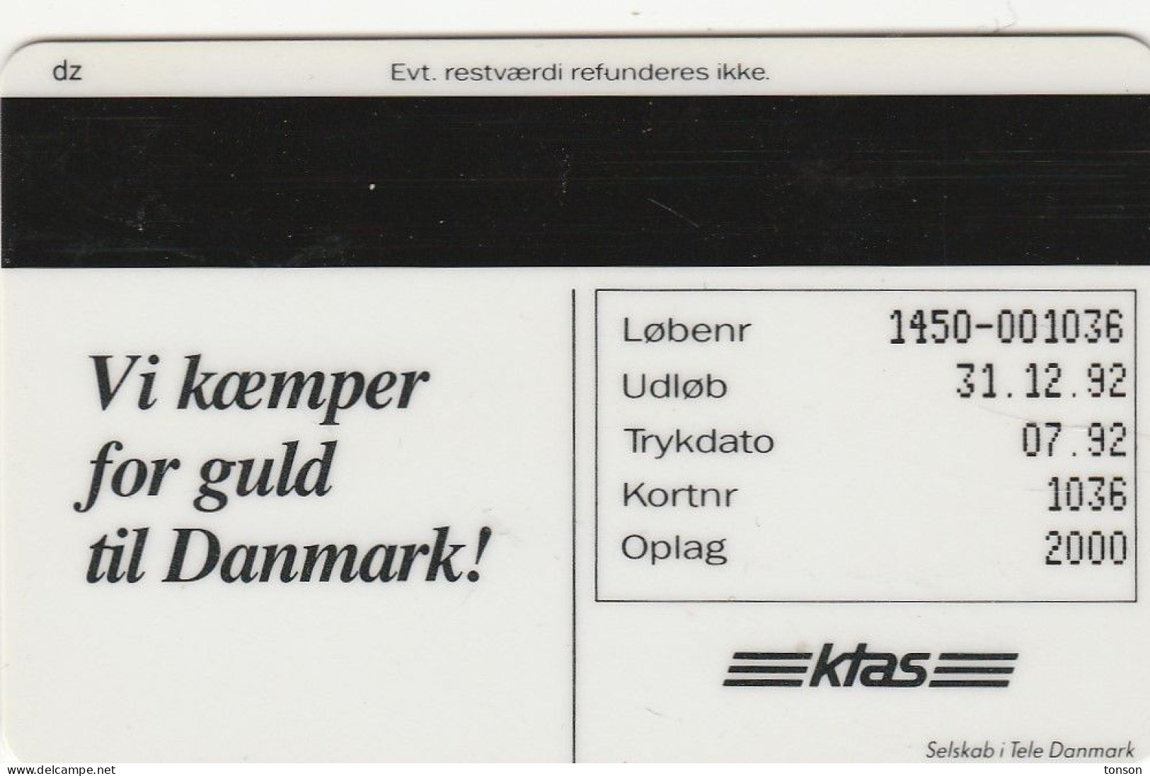 Denmark, KP 002, Team Denmark, Sport, Olympics, Tennis, Badminton, Biking, Riding, 2 Scans. - Dänemark