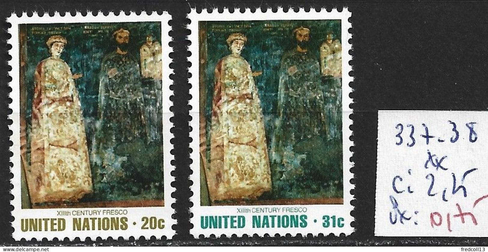 NATIONS UNIES OFFICE DE NEW-YORK 337-38 ** Côte 2.25 € - Unused Stamps