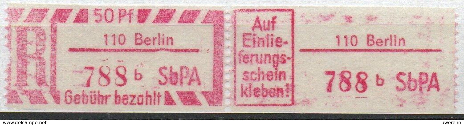 DDR Einschreibemarke Berlin SbPA Postfrisch, EM2B-110bII(1) Zh - Etiquettes De Recommandé