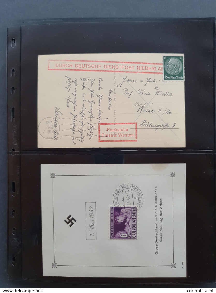 Cover 1941-1945 zeer gespecialiseerde collectie Deutsche Dienstpost Niederlande DDPN (ca. 650 poststukken) w.b. veel ech