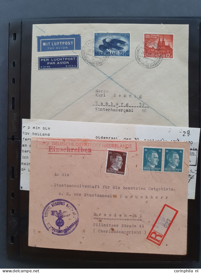 Cover 1941-1945 zeer gespecialiseerde collectie Deutsche Dienstpost Niederlande DDPN (ca. 650 poststukken) w.b. veel ech