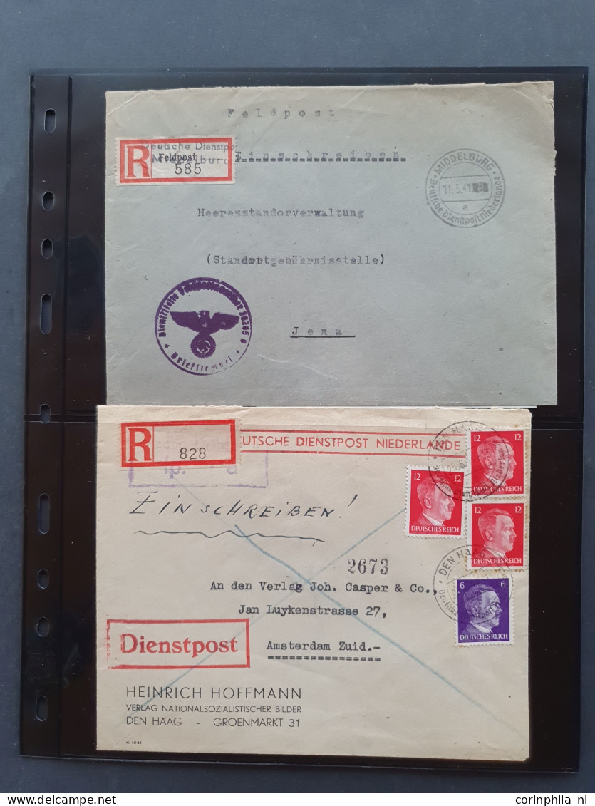 Cover 1941-1945 zeer gespecialiseerde collectie Deutsche Dienstpost Niederlande DDPN (ca. 650 poststukken) w.b. veel ech