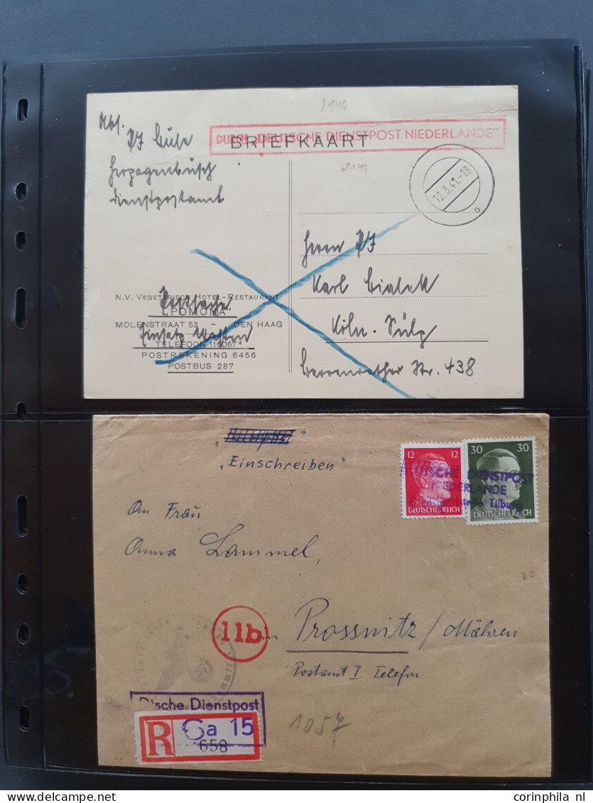 Cover 1941-1945 zeer gespecialiseerde collectie Deutsche Dienstpost Niederlande DDPN (ca. 650 poststukken) w.b. veel ech