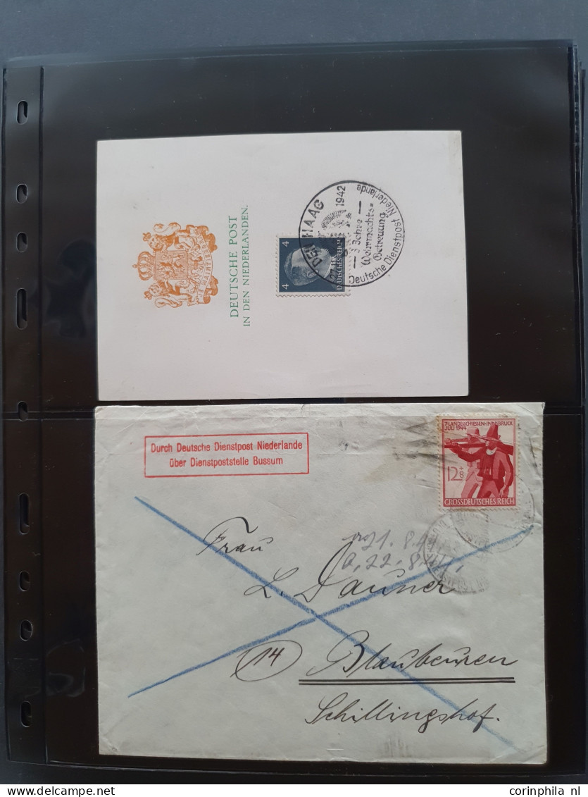 Cover 1941-1945 zeer gespecialiseerde collectie Deutsche Dienstpost Niederlande DDPN (ca. 650 poststukken) w.b. veel ech