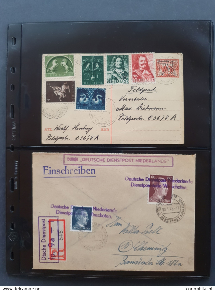 Cover 1941-1945 zeer gespecialiseerde collectie Deutsche Dienstpost Niederlande DDPN (ca. 650 poststukken) w.b. veel ech