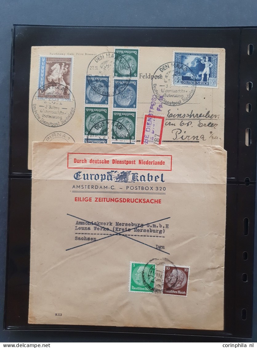 Cover 1941-1945 zeer gespecialiseerde collectie Deutsche Dienstpost Niederlande DDPN (ca. 650 poststukken) w.b. veel ech