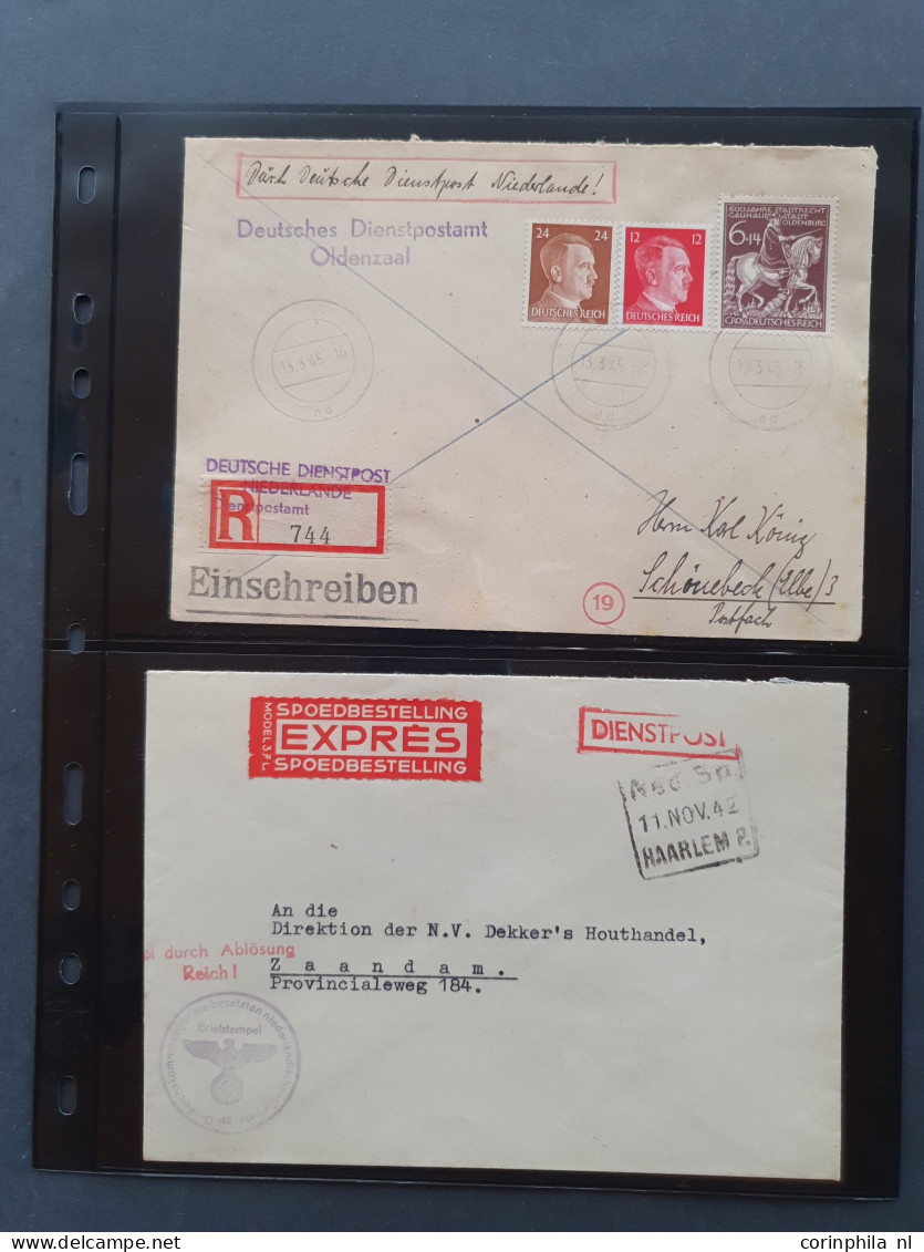 Cover 1941-1945 zeer gespecialiseerde collectie Deutsche Dienstpost Niederlande DDPN (ca. 650 poststukken) w.b. veel ech