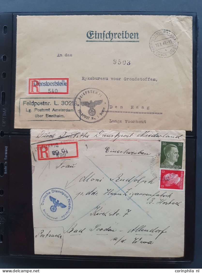 Cover 1941-1945 zeer gespecialiseerde collectie Deutsche Dienstpost Niederlande DDPN (ca. 650 poststukken) w.b. veel ech