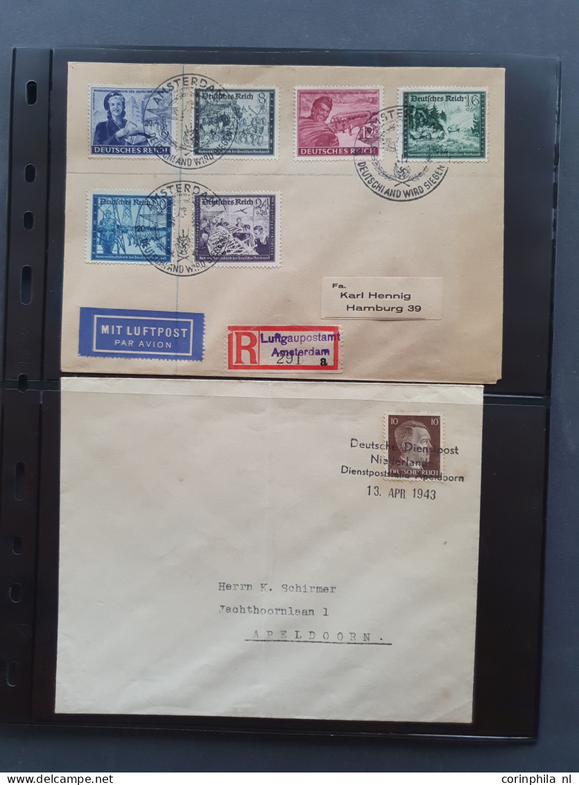 Cover 1941-1945 zeer gespecialiseerde collectie Deutsche Dienstpost Niederlande DDPN (ca. 650 poststukken) w.b. veel ech