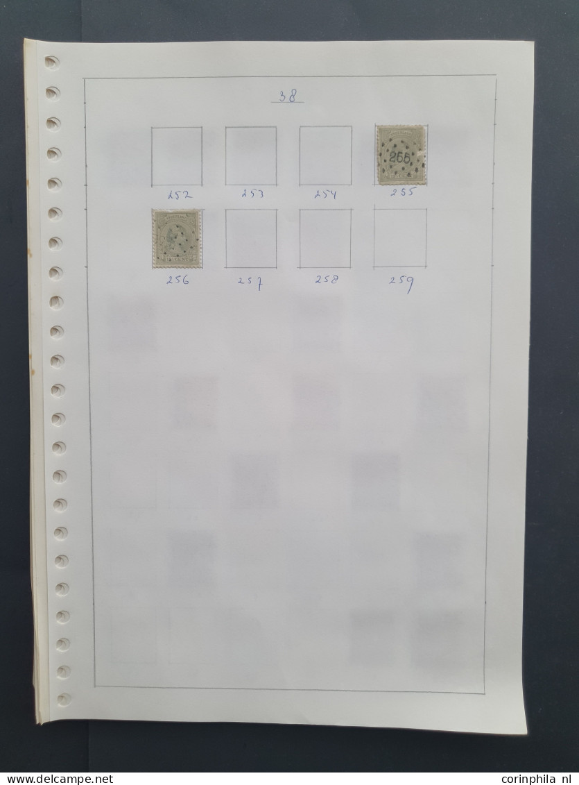 1869-1893, collectie puntstempels tussen 1-257 op emissie Hangend Haar w.b. mooie afdrukken en betere kantoren (o.a. 155